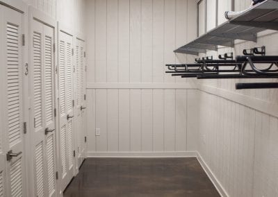 Horse tack storage room at Millstone Stables, organized and clean.