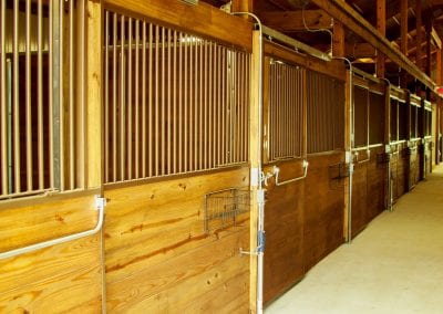 Stable stalls at Millstone Stables.
